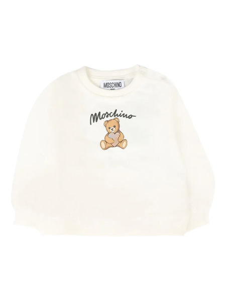  Moschino Kids Teddy-logo Cotton Sweatshirt - Neutrals 