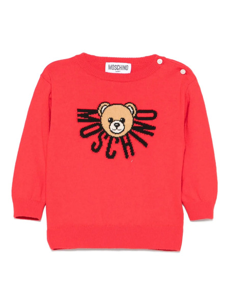  Moschino Kids Teddy-logo Jumper - Red 
