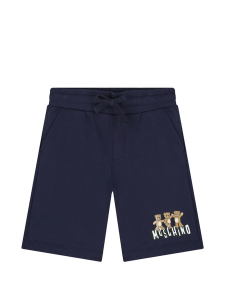  Moschino Kids Teddy Logo Shorts - Blue 