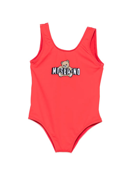  Moschino Kids Teddy-logo Swimsuit - Red 