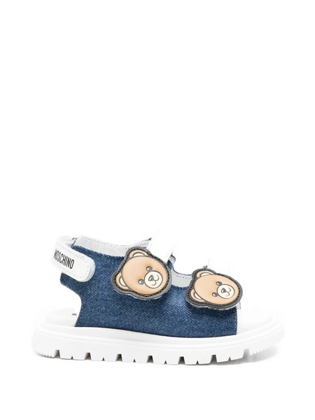  Moschino Kids Teddy-patch Sandals - Blue 