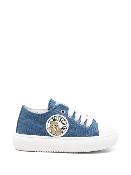  Moschino Kids Teddy-patch Sneakers - Blue 