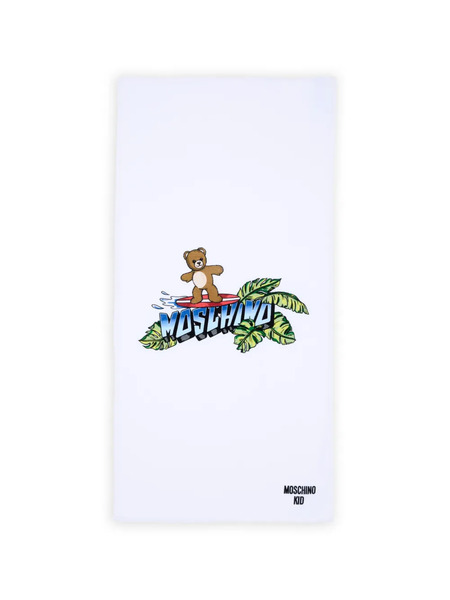  Moschino Kids Teddy-print Beach Towel - White 