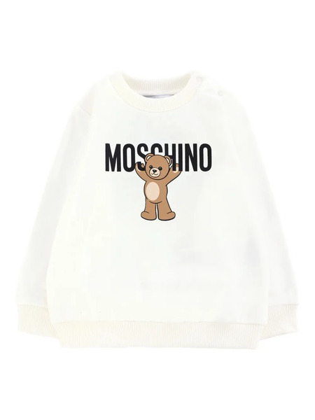  Moschino Kids Teddy-print Crew-neck Sweatshirt - Neutrals 