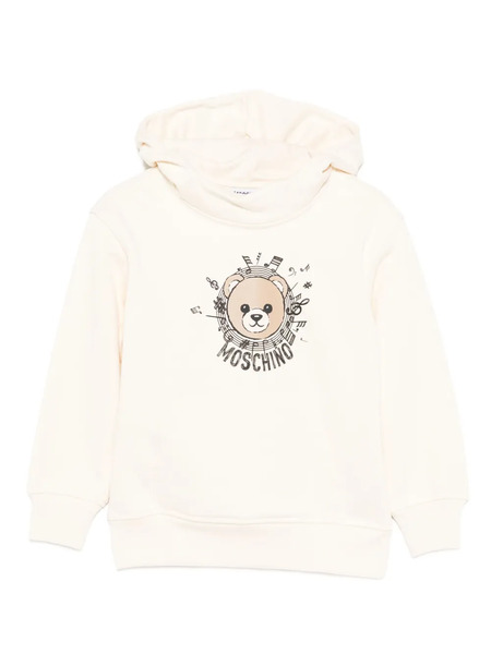  Moschino Kids Teddy-print Musical-notes Hoodie - Neutrals 