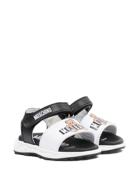 Moschino Kids Teddy-print Strap Sandals - White 