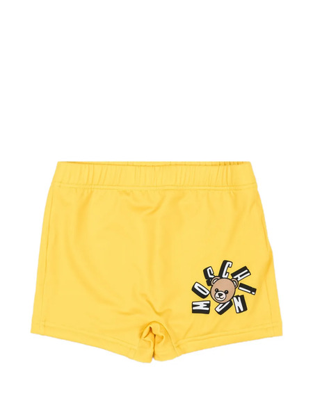  Moschino Kids Teddy-print Swim Shorts - Yellow 