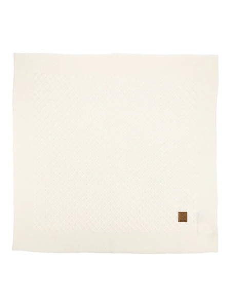  Moschino Kids Textured Wool Blanket - Neutrals 