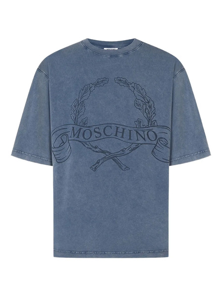  Moschino Laurel Wreath Embroidered T-shirt - Blue 