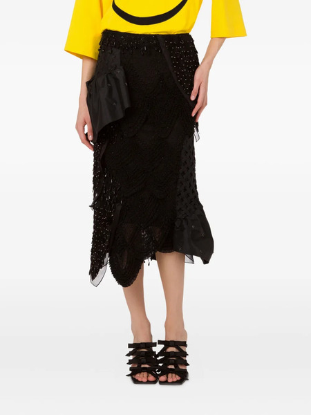  Moschino Layered Midi Skirt - Black 