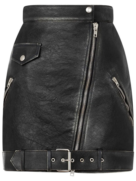  Moschino Leather Skirt - Black 