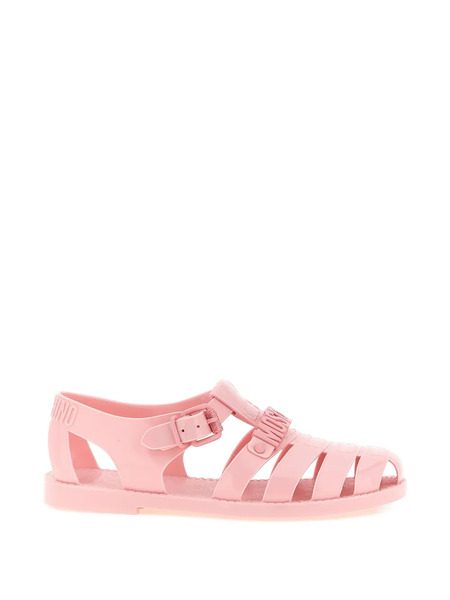  Moschino Logo Appliqué Sandals - Pink 