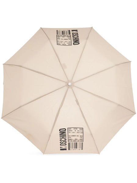  Moschino Logo-barcode-print Compact Umbrella - Neutrals 