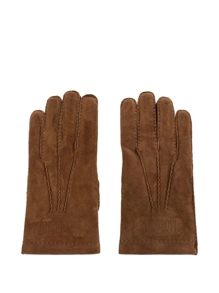  Moschino Logo-debossed Gloves - Brown 