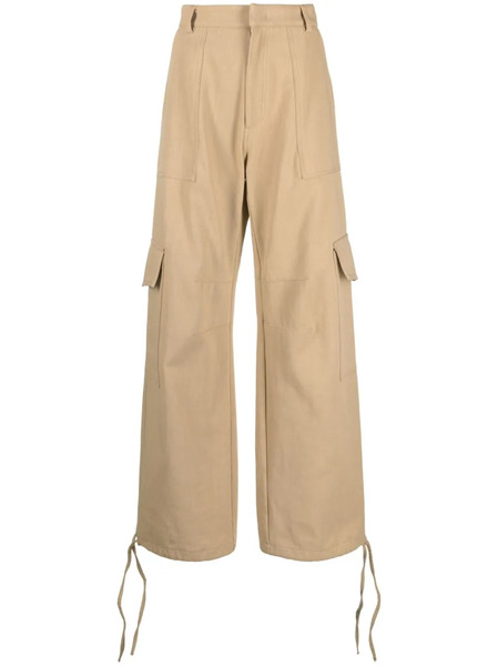  Moschino Logo-embroidered Cargo Palazzo Pants - Neutrals 