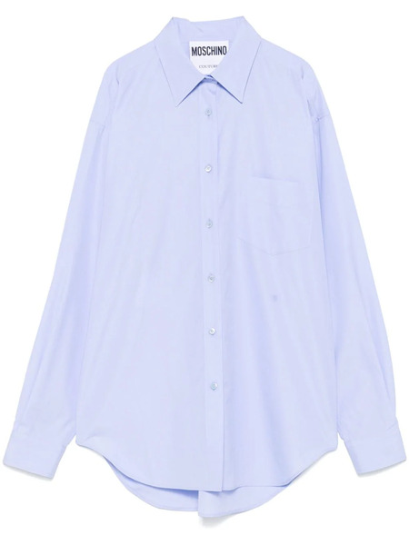 Moschino Logo-embroidered Shirt - Blue 