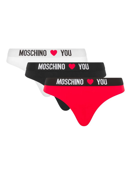  Moschino Logo-heart Briefs (pack Of Three) - Black 