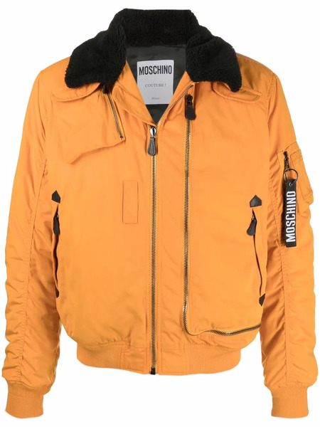  Moschino Logo-keyring Bomber Jacket - Orange 