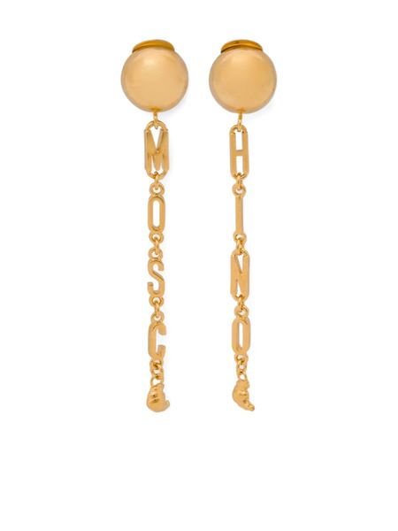  Moschino Logo-lettering Earrings - Gold 