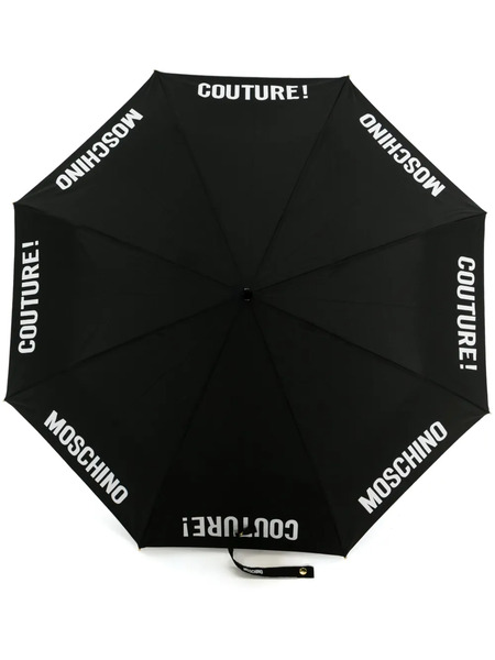  Moschino Logo Lettering-print Foldable Umbrella - Black 