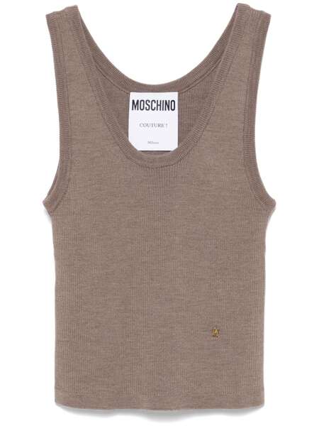 Moschino Logo-lettering Tank Top - Neutrals 