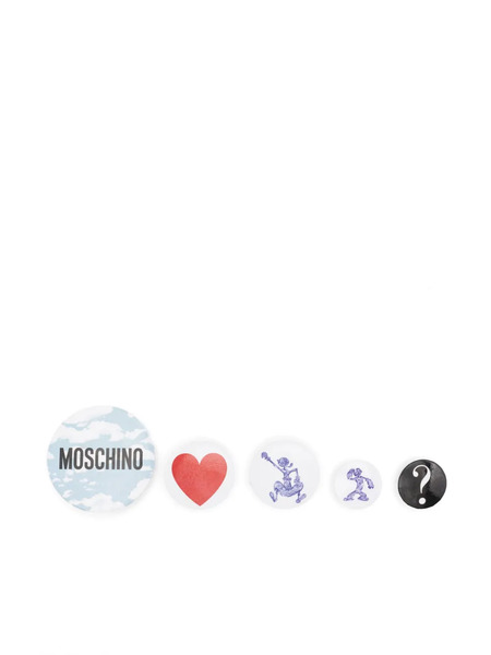  Moschino Logo-motif Pin Set (set Of Five) - White 