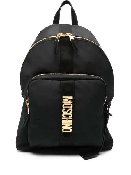 Moschino Logo-plaque Backpack - 00b - Nero 