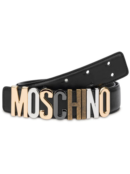  Moschino Logo-plaque Belt - Black 
