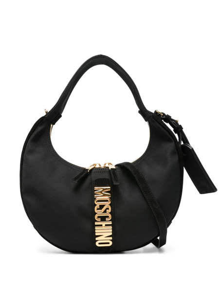 Moschino Logo-plaque Crescent Shoulder Bag - Black 