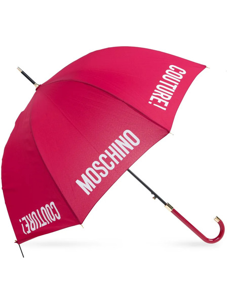  Moschino Logo-print Crook-handle Umbrella - Red 