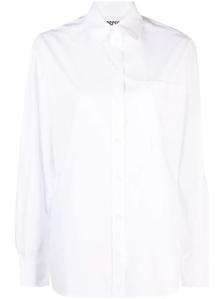  Moschino Logo-print Poplin Shirt - White 