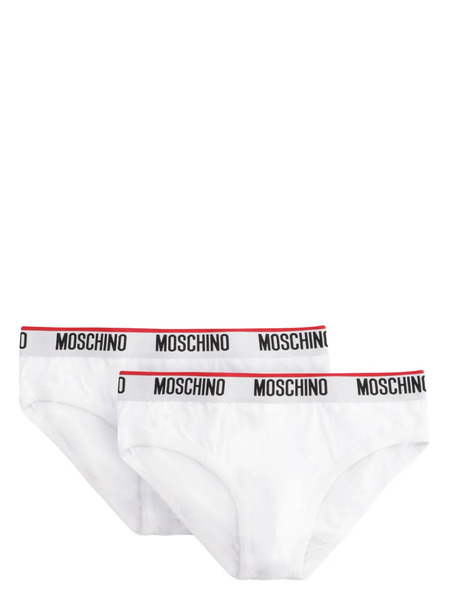  Moschino Logo-strap Briefs (set Of Two) - White 