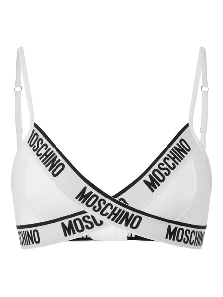  Moschino Logo-tape Bra - White 