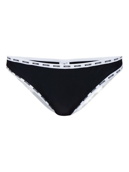  Moschino Logo-trim Bikini Bottoms - Black 