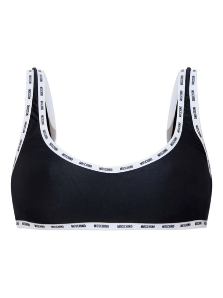  Moschino Logo-trim Bikini Top - Black 