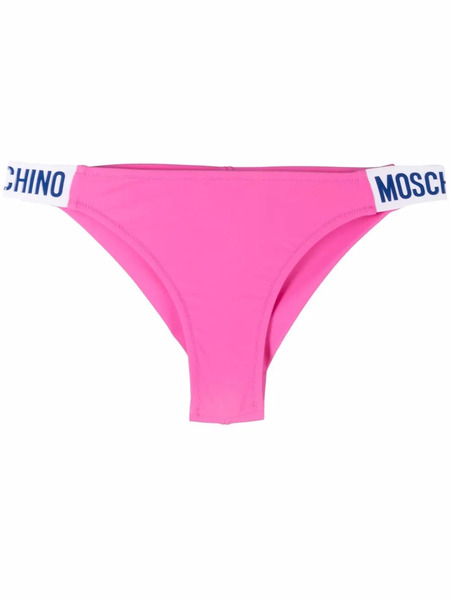  Moschino Logo-waistband Bikini Bottom - Pink 