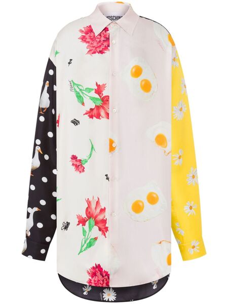  Moschino Mix-print Shirt - White 