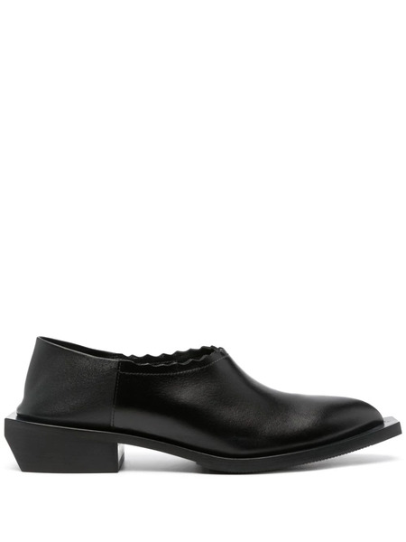  Moschino 40mm Cuban Heel Loafers - Black 