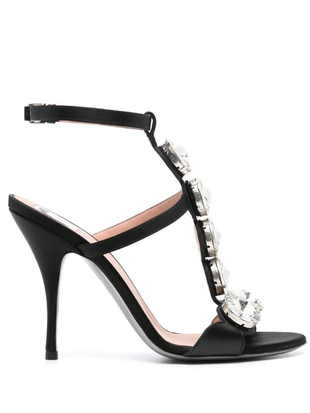  Moschino 110mm Gem-embellished Sandals - Black 