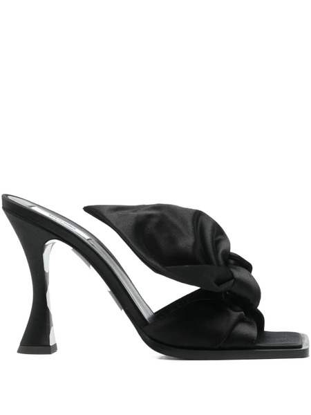  Moschino 110mm Satin Sandals - Black 