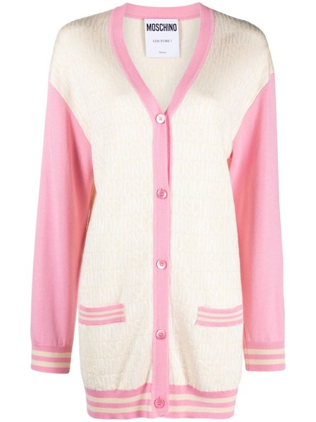  Moschino Monogram-jacquard Cardigan - Neutrals 