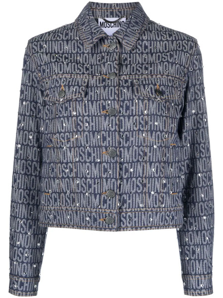  Moschino Monogram-print Denim Jacket - Blue 