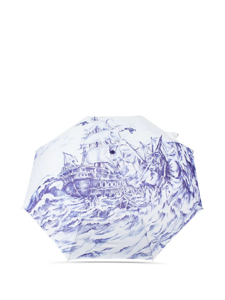  Moschino Nautical-themed Folding Umbrella - White 