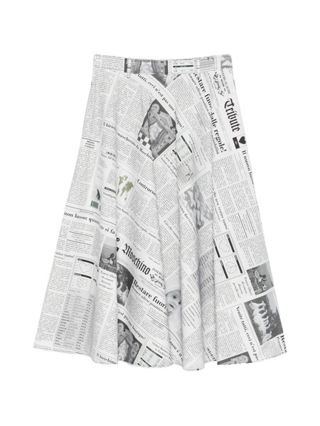  Moschino Newspaper-print Midi Skirt - White 