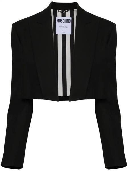  Moschino Open-front Cropped Blazer - Black 
