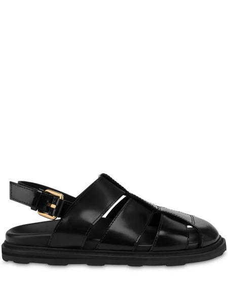  Moschino Patent Leather Sandals - Black 