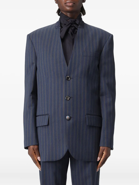  Moschino Pinstripe-print Blazer - Blue 