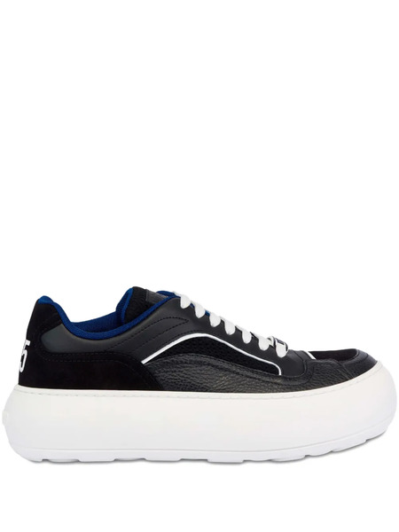  Moschino Platform Leather Sneakers - Black 