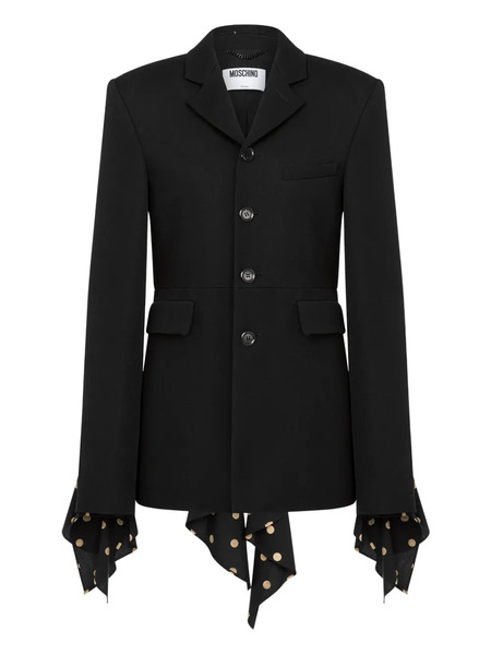  Moschino Polka-dot Ruffle Blazer - Black 