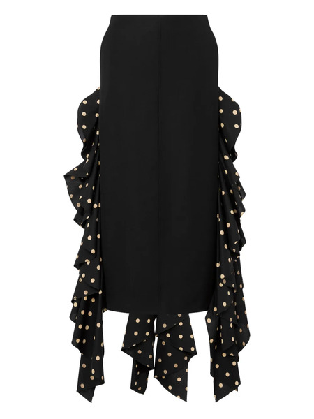  Moschino Polka-dot Ruffle Skirt - Black 